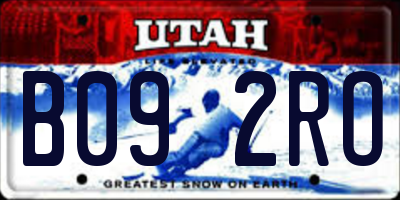 UT license plate B092RO