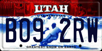 UT license plate B092RW