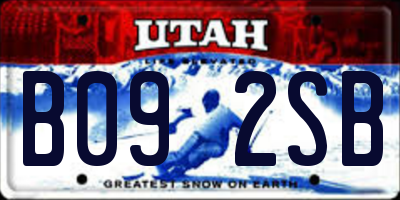 UT license plate B092SB