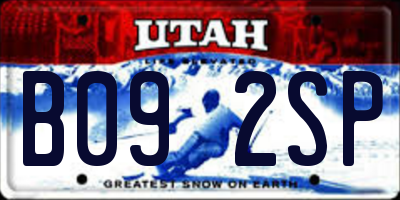 UT license plate B092SP