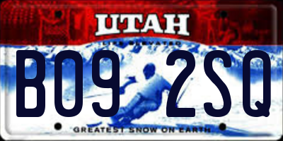 UT license plate B092SQ