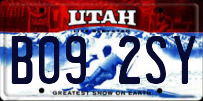 UT license plate B092SY