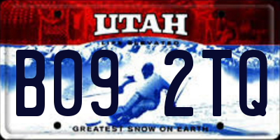 UT license plate B092TQ