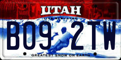 UT license plate B092TW