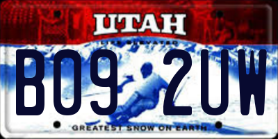 UT license plate B092UW