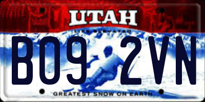UT license plate B092VN