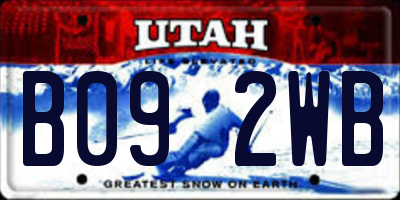 UT license plate B092WB