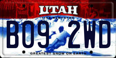 UT license plate B092WD