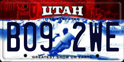 UT license plate B092WE