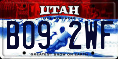 UT license plate B092WF