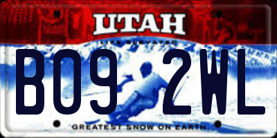 UT license plate B092WL