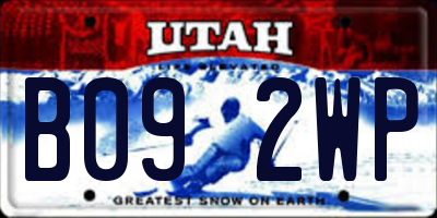 UT license plate B092WP