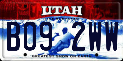 UT license plate B092WW