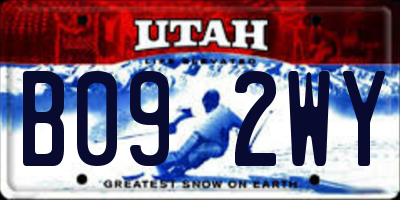 UT license plate B092WY