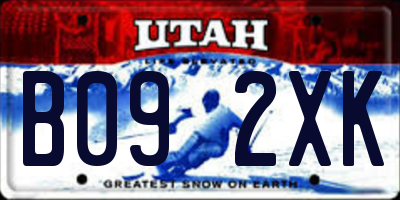 UT license plate B092XK