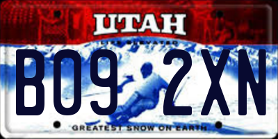 UT license plate B092XN