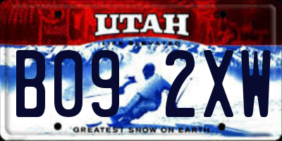 UT license plate B092XW