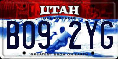 UT license plate B092YG
