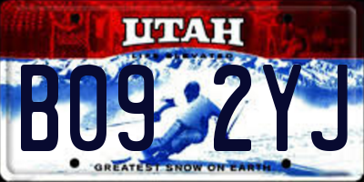 UT license plate B092YJ