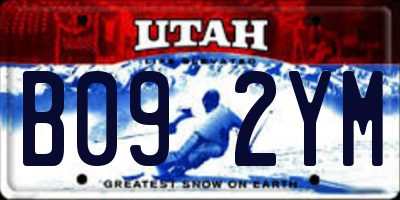 UT license plate B092YM
