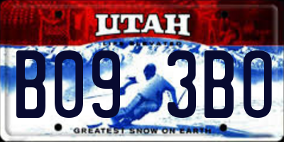 UT license plate B093BO