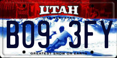 UT license plate B093FY