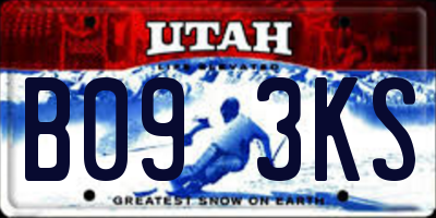 UT license plate B093KS