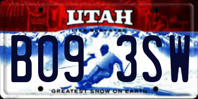 UT license plate B093SW