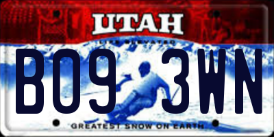 UT license plate B093WN
