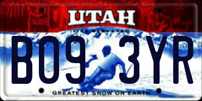 UT license plate B093YR