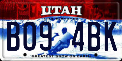 UT license plate B094BK