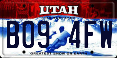 UT license plate B094FW
