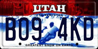 UT license plate B094KD