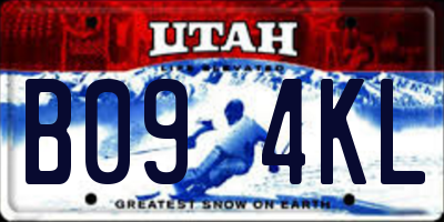 UT license plate B094KL