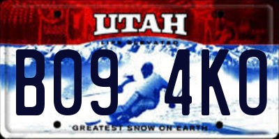 UT license plate B094KO