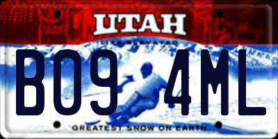 UT license plate B094ML