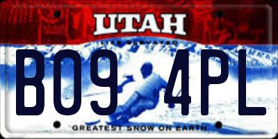 UT license plate B094PL