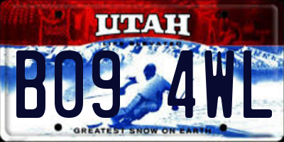 UT license plate B094WL