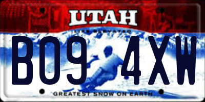 UT license plate B094XW