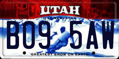 UT license plate B095AW