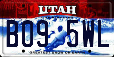 UT license plate B095WL