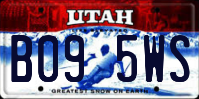 UT license plate B095WS
