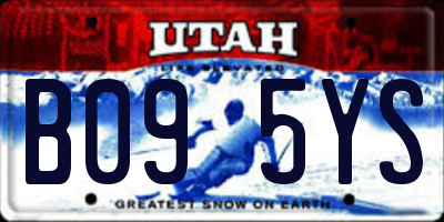 UT license plate B095YS
