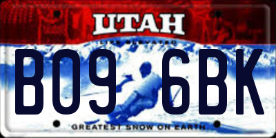 UT license plate B096BK