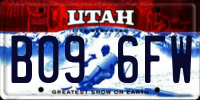 UT license plate B096FW