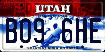 UT license plate B096HE