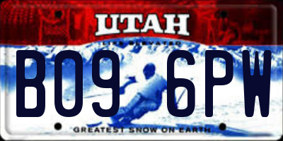 UT license plate B096PW