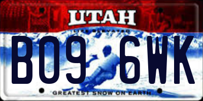 UT license plate B096WK