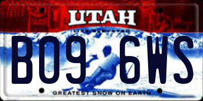 UT license plate B096WS
