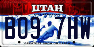 UT license plate B097HW